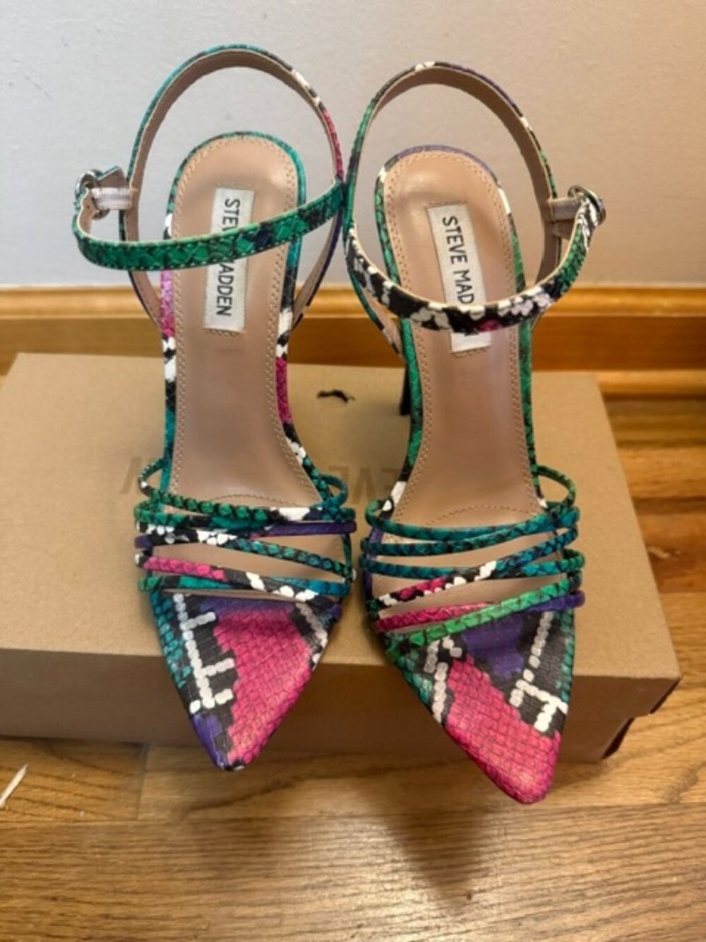 Steve Madden multicolor snakeskin-print heels